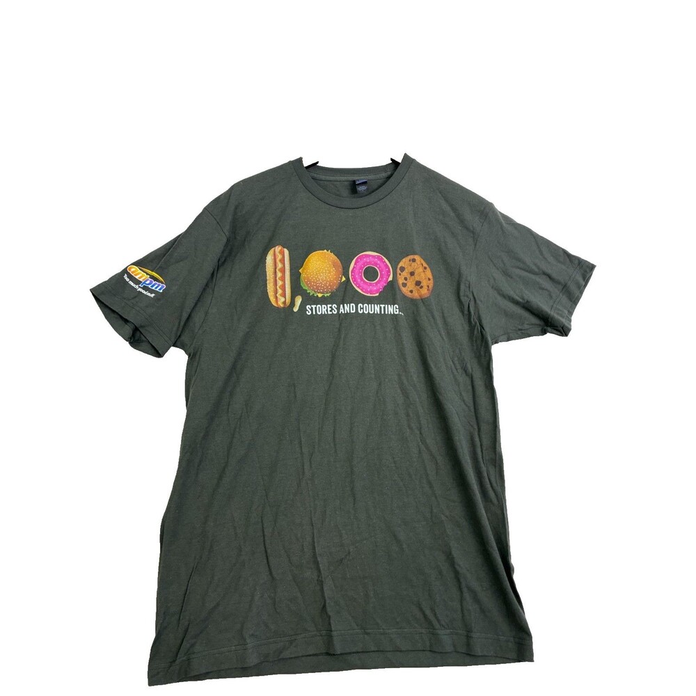 ampm Mens Large 1000 Stores Food Graphic T Shirt Gray Tultex Cotton Tee